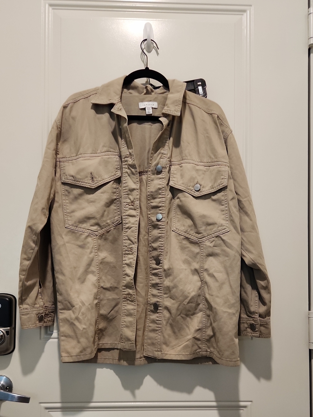 Topshop Khaki Utility Shacket Jacket Women's Size 6